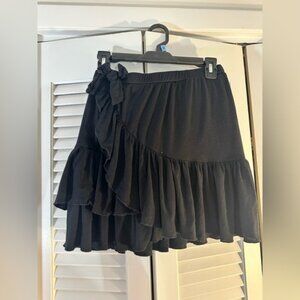 Elegant Black Ruffle Skirt